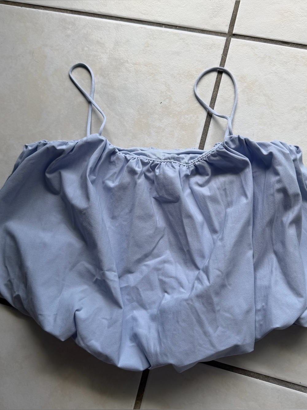 H&M Blue Ruched Spaghetti Strap Top Crop Top NWT Summer Travel Vacation